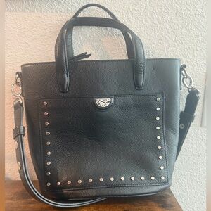 Brighton Black Studded Leather Tote Bag